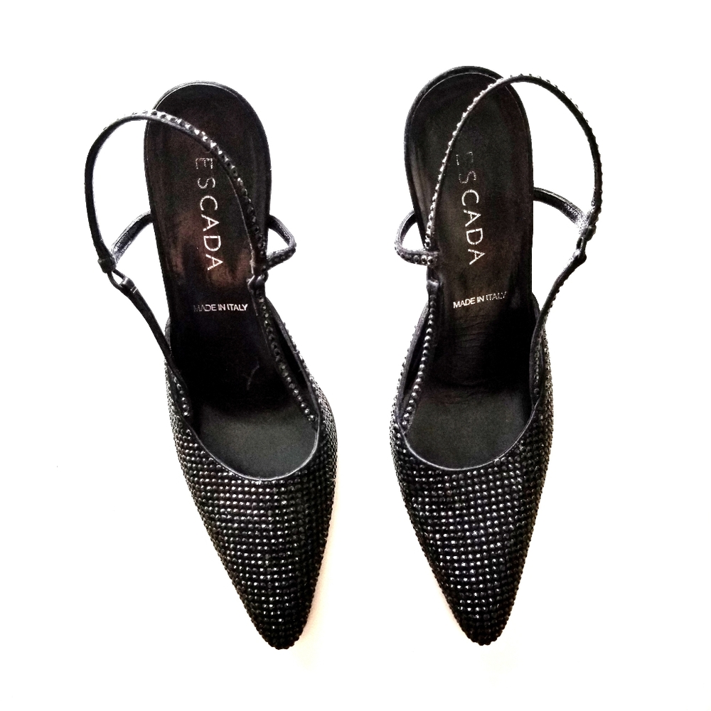 {Escada} Embellished Sling Back Pumps